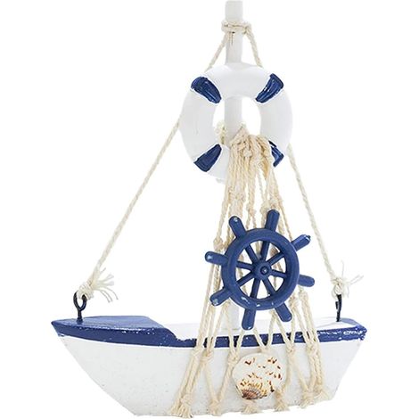 Modèle de Voilier, Miniature Bateau Voile Bois, Voilier Modèle Nautique, Decoration Theme Marin, Convient pour La Décoration de Fête à Thème Nautique, l'Affichage d'Hôtel Ou de Maison (1/5)