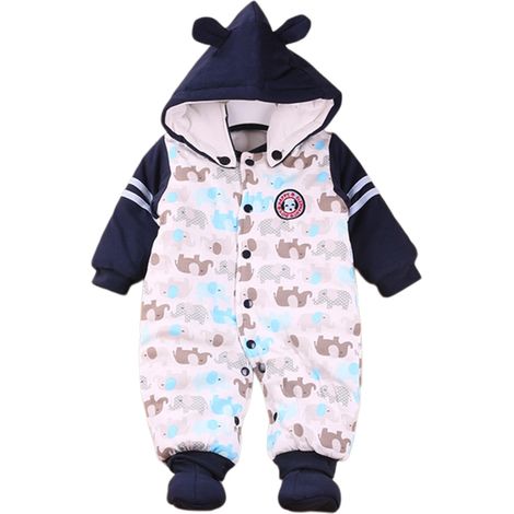 Combinaison bébé fille/garçon, combinaison de neige épaisse pour nouveau-né, tenue d'automne/hiver pour nourrisson (1/5)