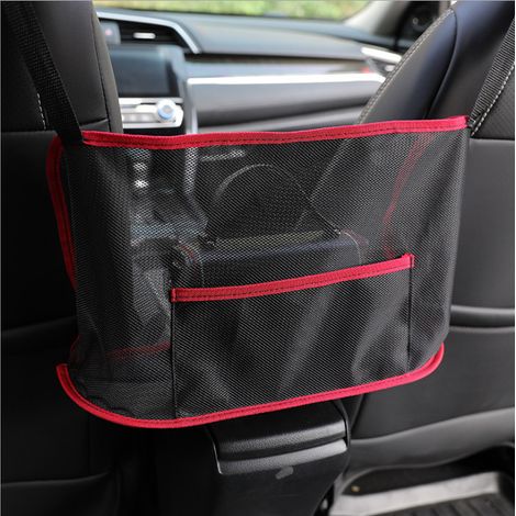 Sacs à main de sac de maille de voiture, sac de filet de dos de siège, sac de rangement multifonctionnel de voiture, sac suspendu multifonctionnel pour des sièges de voiture, organisateur imperméable (1/5)