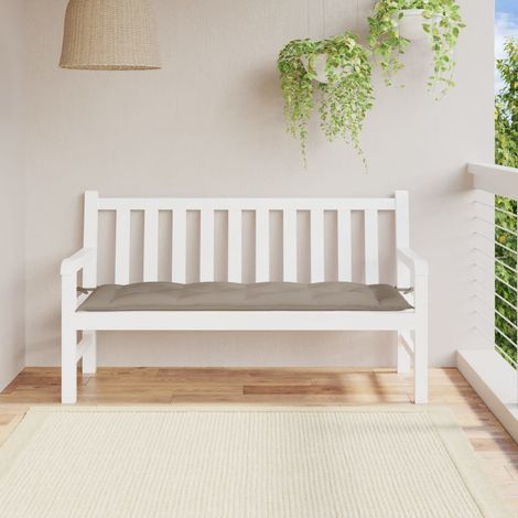 Cojín de banco de jardín tela Oxford gris taupé 150x50x7 cm