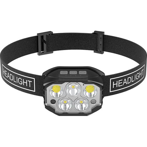 Lampe Frontale Rechargeable Haute Luminosité pour Pêche Longue Durée Induction Lumière - KZQ (1/5)