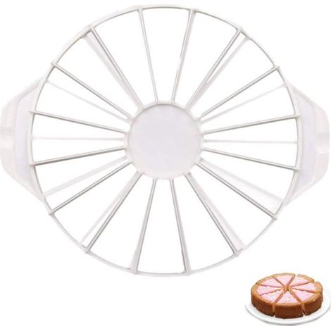 Cortador de pasteles redondo，pasteles y repostería，Molde para decorar pasteles de 14/16 piezas，Cortador de pasteles blanco (1/5)