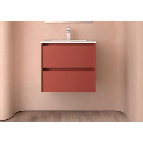 BALTIC Unterschrank 700 2 Schubladen + Waschbecken Red Satin (1/4)