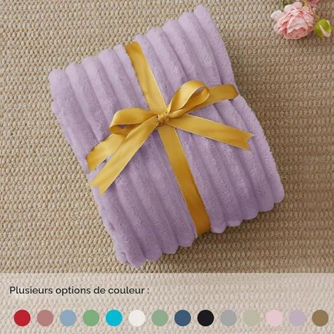 Pid Lavande Couverture Poire pour Canape 125x150 Cadeau Cocooning Doux et Chaud,Moelleux,Idée 125 x 150 cm Lavande LAVAN COUVERTURE (1/5)