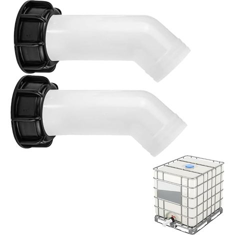 2 Pièces Bec de Vidange avec Ecrou IBC, 1000L Buse de Réservoir d'eau Raccord de Vanne Extension Buse de Tuyau Adaptateur IBC,Buse Bouchon S60x6 de RéServoir,pour Raccord Robinet Cuve IBC (1/5)