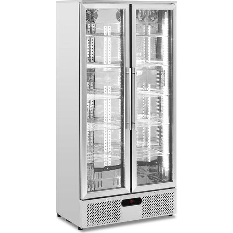 Frigo à boissons - Royal Catering - Volume : 458 l - Porte en verre trempé à double vitrage (1/5)