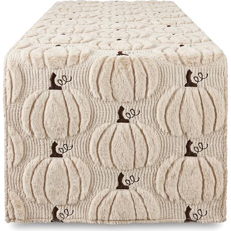 Chemin table brodé beige automne (1/5)