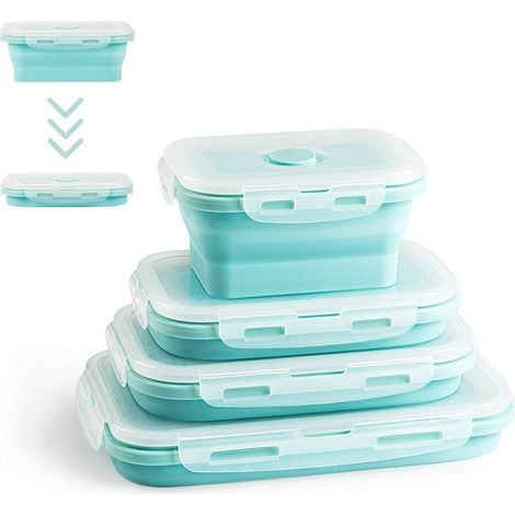 Sac à lunch en silicone, compatible avec le micro-ondes, idéal pour organiser ses repas au travail, à l'école, en pique-nique ou en voyage.-AquaForge (1/5)