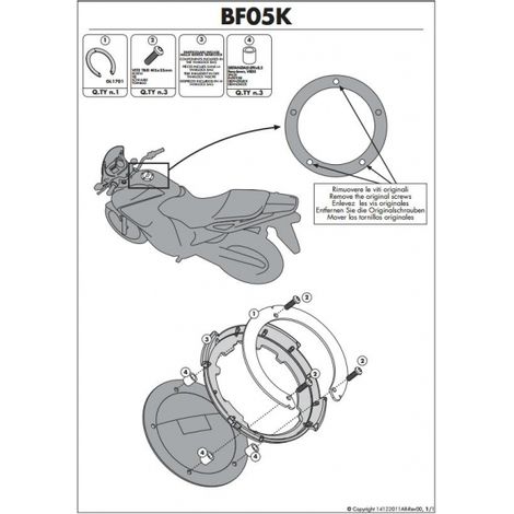 Kappa Yamaha/MV/Cagiva Tanklock-Halterung