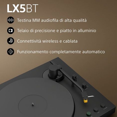 Sony PS-LX5BT Giradischi con trasmissione a cinghia Nero Automatico (1/5)