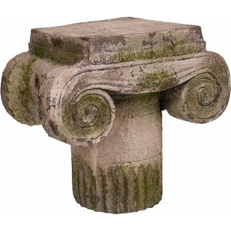 Columna decorativa de magnesio color piedra, 26x18x23.5h cm (1/5)