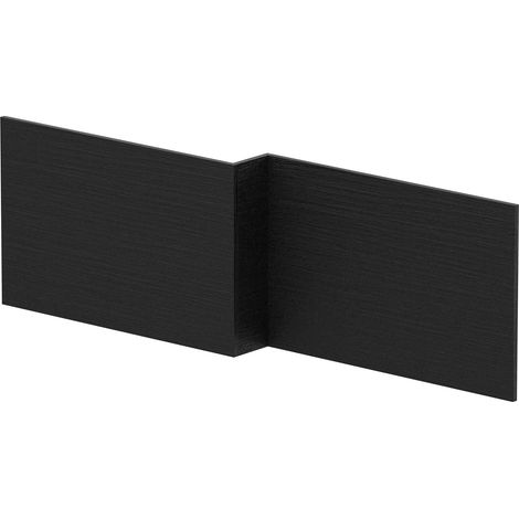 1700mm Reversible Bath Panel - Woodgrain Charcoal Black