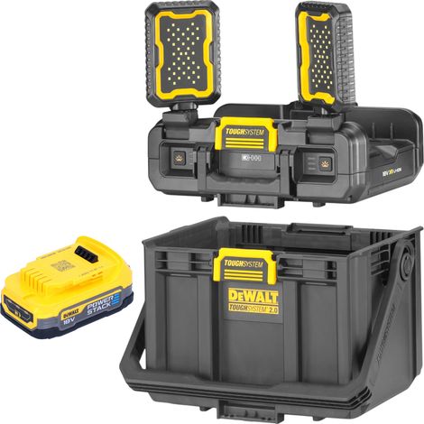 DeWalt DWST08061-1 Boîte à outils avec lampes intégrées 395 x 352 x 255 mm ToughSystem 2.0 + 1x batterie Powerstack 1,7 Ah - sans chargeur (1/5)