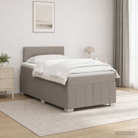 vidaXL Cama box spring con colchón con cabecera Topo 120 x 190 cm Tela (1/5)