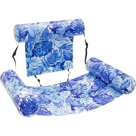 Sedia galleggiante gonfiabile blu - Lettino gonfiabile - Letto galleggiante - Galleggiante da spiaggia - Sedia galleggiante - Sedia galleggiante per l'acqua - Sedia galleggiante per l'acqua (1/4)
