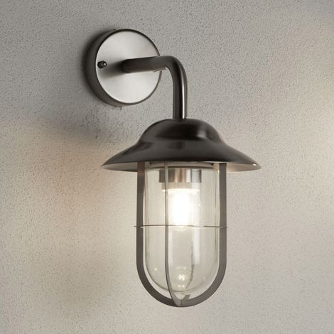 Applique Classica Toronto Gabbia Acciaio Argento Vetro Trasparente 1 Luce E27 (1/5)