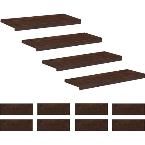 Treppenstufen 12 stk. 80 x 25 x 2 cm Dunkelbraun vidaXL