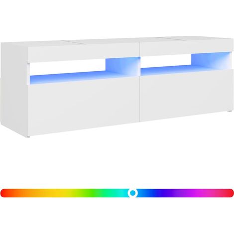 vidaXL Mueble para TV con luces LED blanco 120x35x40 cm (1/2)