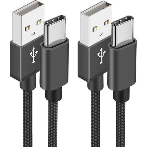 Cable USB C [2M+1M/Lot de 2] Câble USB C Charge Rapide 3A Fil Chargeur Type C Tressé Cable USB vers USB C pour Samsung Galaxy S21 S22 S23 S24 S8 A21s A34 A53 iPhone 15 16,Google Pixel,Xiaomi (1/5)