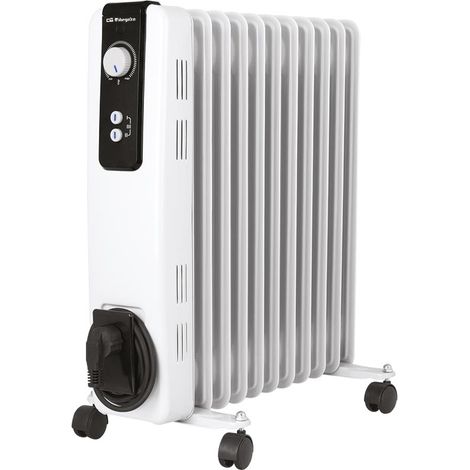 Orbegozo radiador de aceite RH 2500, 11 elementos, termostato regulable, 3 potencias de calor, luces LED, ruedas pivotantes, recogecables, 2500 W (1/5)