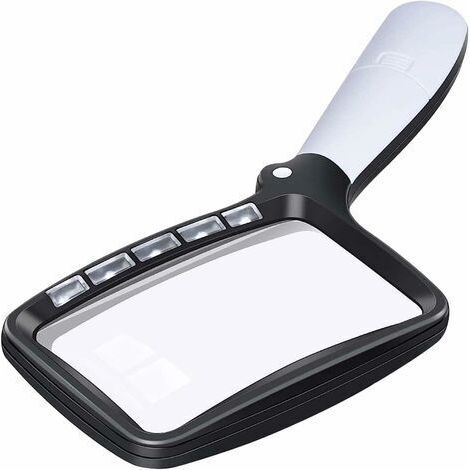 LaBlanc - Lupa de lectura iluminada, lupa grande 3X con 5 luces LED, plegable, ideal con 2 modos para personas mayores, niños, pasatiempos, manualidades y relojeros. (1/4)