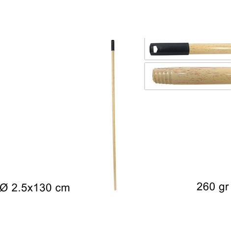 Ricambio Manico Scopa in Legno Plastificato 2,5 x 130 cm