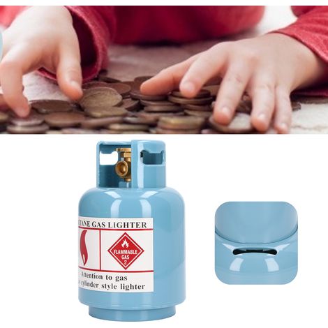 Tirelire en forme de bonbonne de gaz bleue pour enfants (1/5)