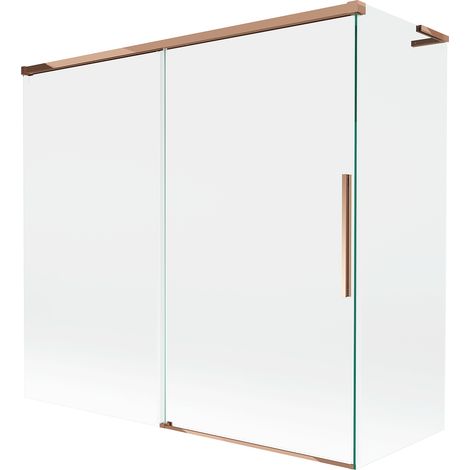 Mexen Rox L paroi de douche 2 volets coulissants 170 + 70 x 150 cm, transparent, or rose - 8C9L-170-070-60-00