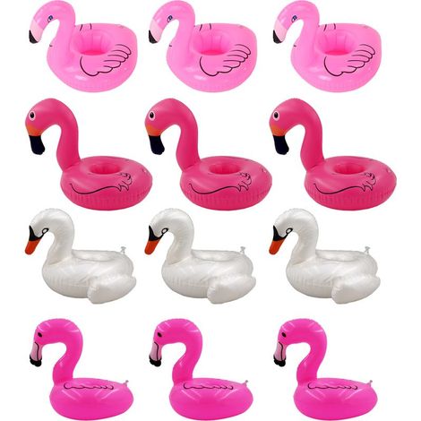 Aufblasbarer Getränkehalter – 12 Stück – Dickes PVC – Für Außenpools – Schwimmt auf dem Wasser – Ideal für Wasserpartys (1/5)