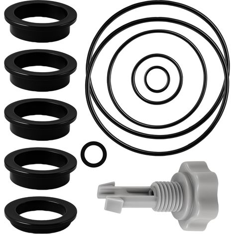 Kit de 12 pièces de rechange pour filtre à sable et pompe de piscine - Compatible avec 25013 - Comprend une valve de vidange et des joints toriques pour réparer les filtres de piscine (1/5)