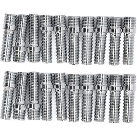 20 vis adaptateurs pour boulons de roue, diamètre de tige 32 mm, compatibles avec TT A3 S3 A4 S4 A5 S5 A6 S6 A8 A7 S7 Q5 Q7 SQ5, M14x1,5-M12x1,5 (1/5)
