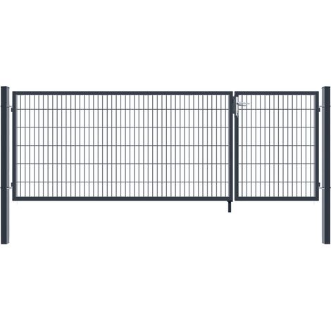 Home Deluxe - Cancello da giardino a due ante ADITUS colore: antracite, dimensioni: 140 x 350 cm