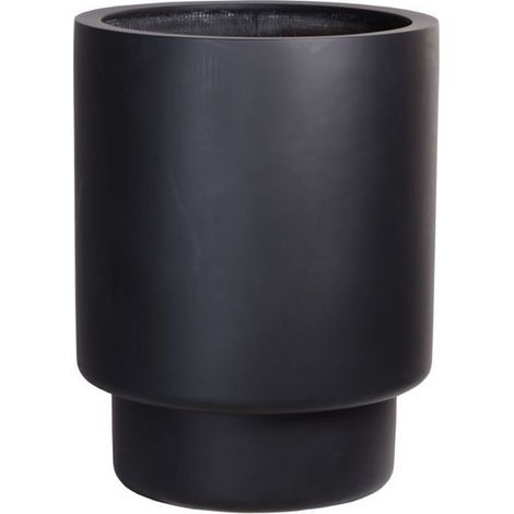 Pot de Fleurs en Fiberstone Noir pour Intérieur et Extérieur - Jardinière Faite Main - PANGIVO (1/3)
