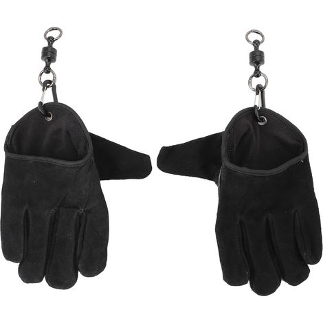 Hitzebeständige und feuerfeste Grillhandschuhe aus Rindsleder zum Kochen, Grillen, Räuchern, Backen und Angeln im Freien (schwarz). (1/5)