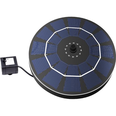 Pompa solare per fontana e abbeveratoio per uccelli con batteria di riserva, 2,5 W, senza spazzole, anti-intasamento, kit con pannello di controllo per abbeveratoio, giardino o piccolo laghetto.