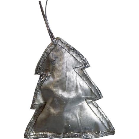 Ciondolo a forma di albero di Natale in argento, realizzato in tessuto, 9x8 cm
