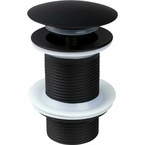 Bonde de Lavabo sans Trop Plein Universelle,Bonde de Lavabo Pop Up, Bonde Clic Clac,Bonde Pop Up, Noir (1/4)