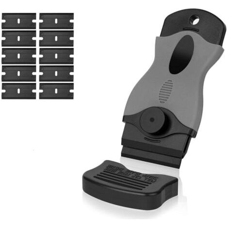 Grattoir - Grattoir pour plaques de cuisson en céramique - Livré avec 10 lames en plastique - Kit de grattoirs de cuisine - Grattoir pour plaques de cuisson en verre - Convient aux plaques de cuisson