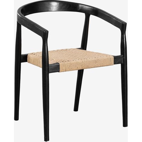SKLUM Packung mit 2 Esszimmerstühlen aus Teakholz, Visby Design              Schlichtes Schwarz                     