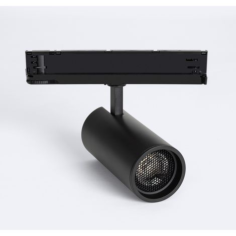 Spot LED Fasano Anti-éblouissement 30W pour Rail Triphasé CCT Sélectionnable Dimmable DALI Noir (2700K - 3200K - 4000K) Sélectionnable (chaud-neutre)