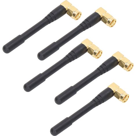 Lot de 5 antennes GSM double fréquence 3 dBi à gain élevé, connecteur SMA mâle, pour module d'alarme de drone. (1/5)