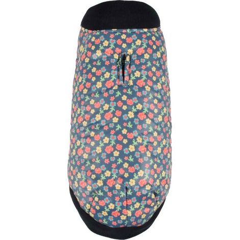 22 cm: Giubbotto bomber modello Floralie blu floreale impermeabile per cani