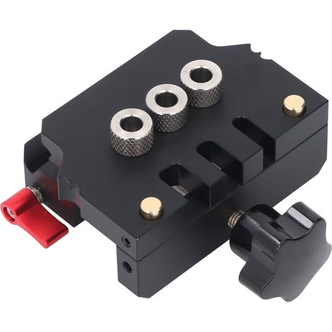 Gabarit de perçage autocentrant pour patchwork, en alliage d'aluminium, portable, pour le travail du bois. Perforateur de tourillons en bois pour le travail du bois. (1/5)
