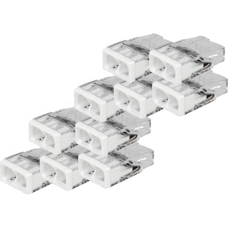 10 bornes blanches Wago a 2 entrees 2273-202