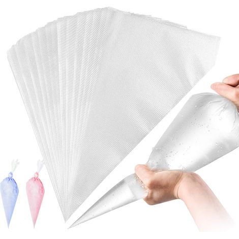 Poche a Douille Patisserie, 100 PCS 50CM Poches à Douille Jetable, Kit Patisserie Accessoire pour Glaçage et Décoration de Gâteau Sucre Fondant