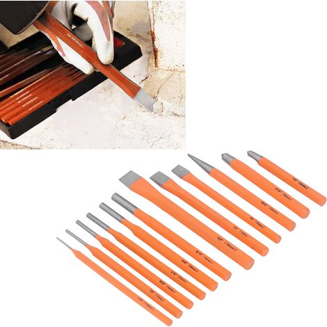 Ensemble de 12 outils pour le travail du bois, comprenant un burin et un ciseau de différentes tailles, idéal pour la sculpture et le bricolage. (1/5)