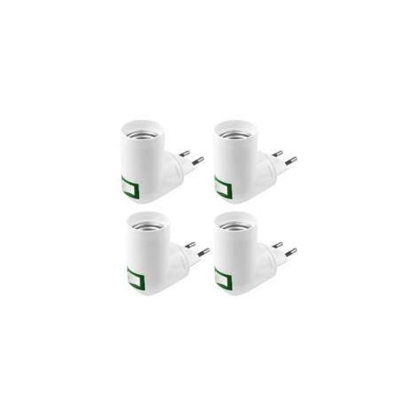 4 Pièces E27 avec Interrupteur Douille de Chantier AC 220V Douille Electrique pour Adaptateur Lampe de Cuisine Murale Support Ampoule LED (Blanc)