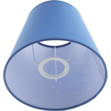 Abat-jour Tambour en Tissu Bleu Cadre Métal, Protège et Adoucit la Lumière, pour Lampe Suspendue Chambre ou Salon Moderne (1/5)