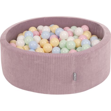 Piscina redonda seca de espuma KiddyMoon con pelotas de 7 cm para juego sensorial y terapia de integración sensorial, cubierta con cremallera, diámetro 90 cm, altura 30 cm. (1/3)