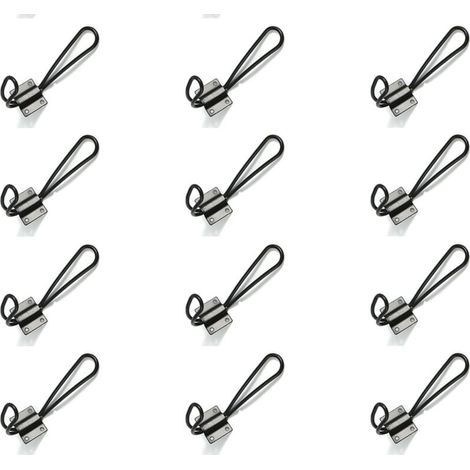 Paquete de 12 ganchos para abrigos de metal negro, perchero, ganchos de almacenamiento para baño, cocina y dormitorio. (1/4)